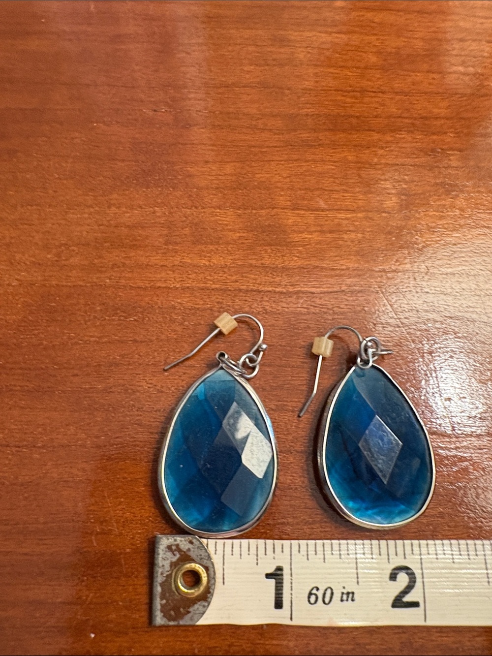Blue Teardrop Dangle Earrings - Women Jewelry - Picture 2 of 4